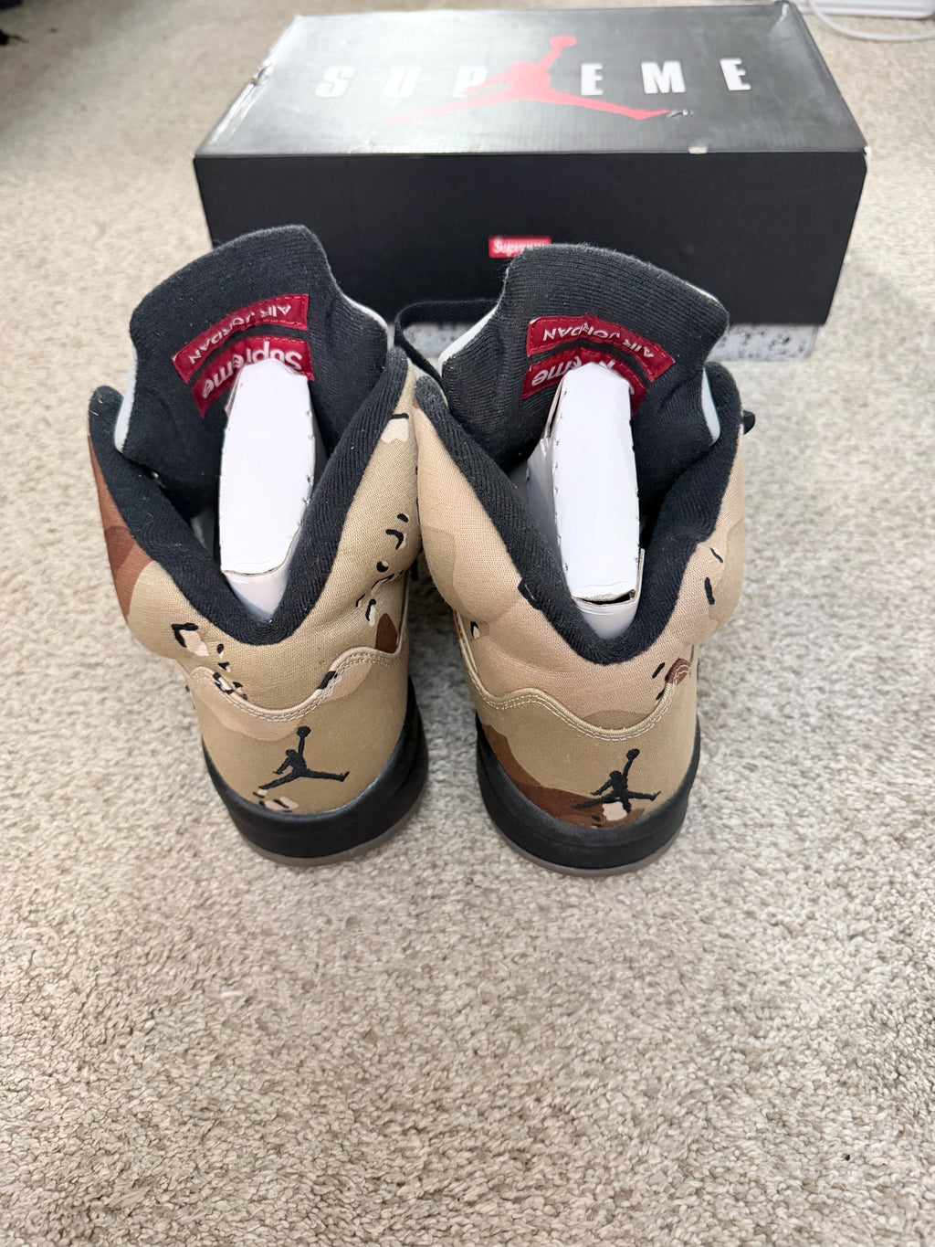 Air Jordan 5 x Supreme desert camo ￼