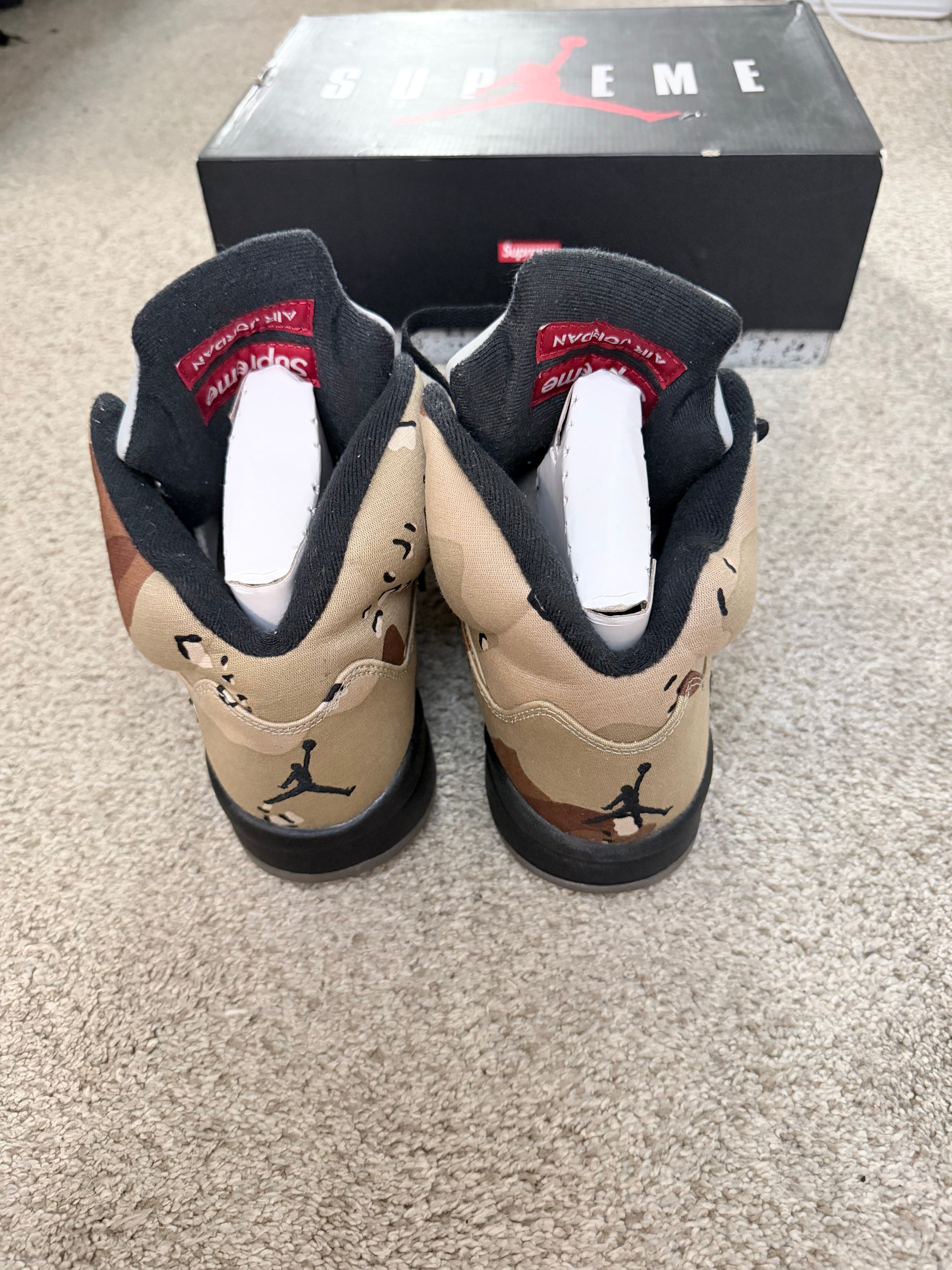 Air Jordan 5 x Supreme desert camo ￼